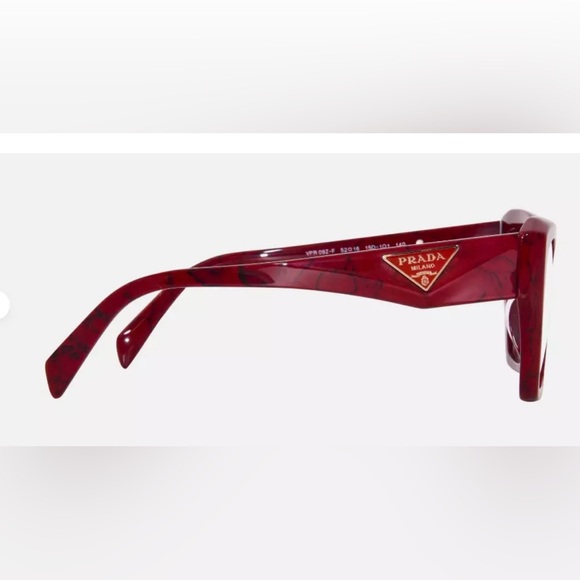 Prada PR09ZV 15D1O1 Eyeglasses Etruscan Marble Red Cat Eye Women - Picture 2 of 4